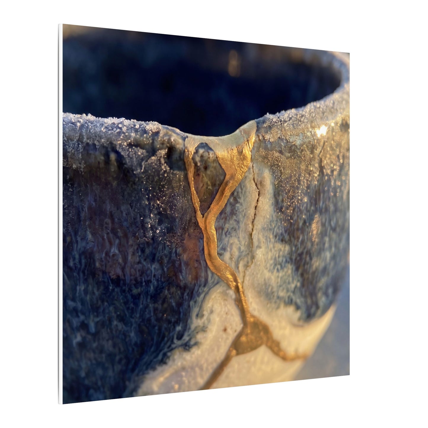 Winter Ceramic Bowl Gold Vein Canvas Art | Healing Decor