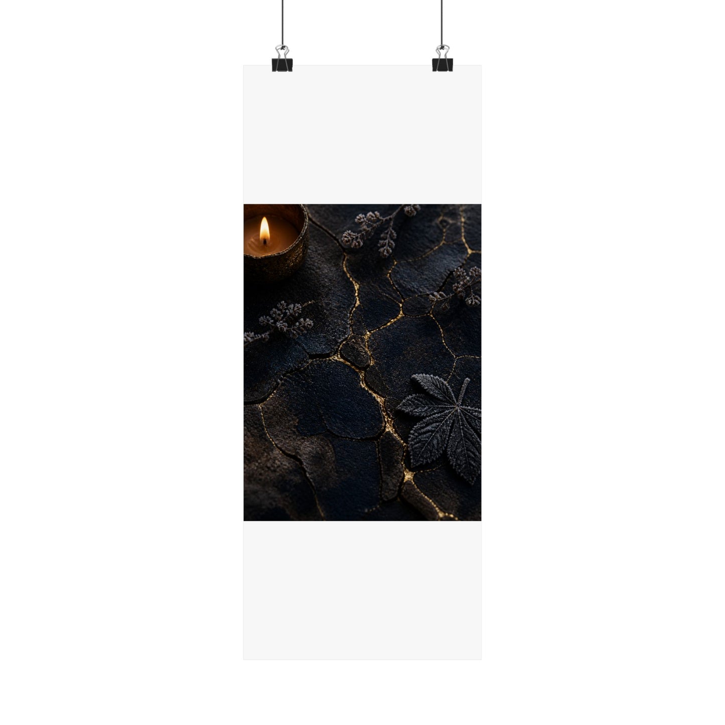 Luxurious Cracked Earth Wall Art Print - Moody Minimal Dark Japandi