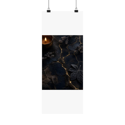 Luxurious Cracked Earth Wall Art Print - Moody Minimal Dark Japandi