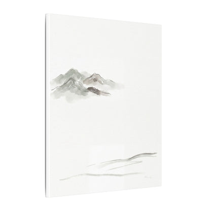 Winter Mountain Mist Minimal Line Canvas Art | Elegant Decor