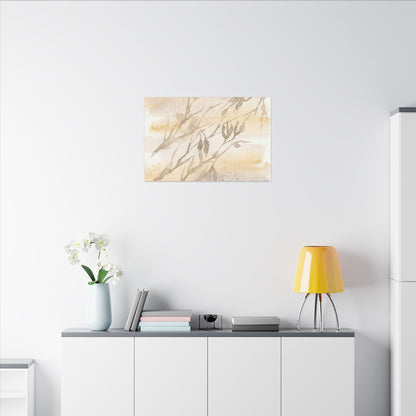 Shadow Play Winter Canvas Art | Japandi Warm Design