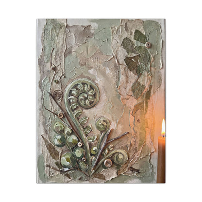 Datsuzoku Fern Unfurling Canvas Art - Japandi Texture