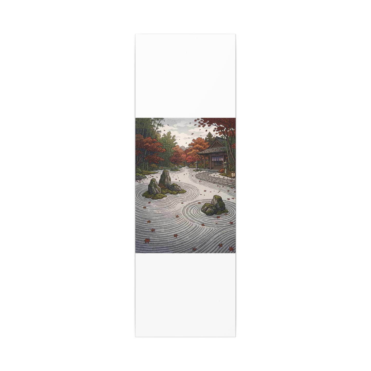 Autumn Rock Garden Ukiyo E Inspired Canvas Art | Peaceful Decor