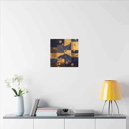 Autumn Water Ripple Crackle Gold Canvas Art | Artful Decor