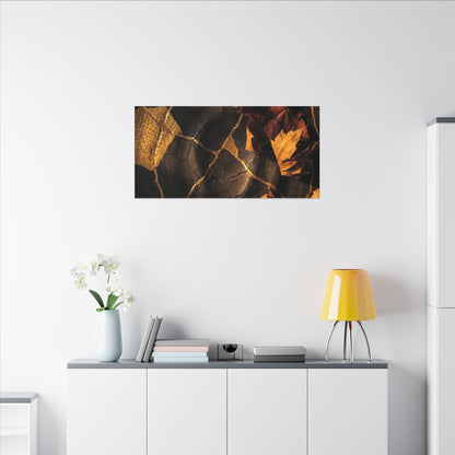 Resilient Shadow Play Canvas Art - Crackle Gold Kintsugi