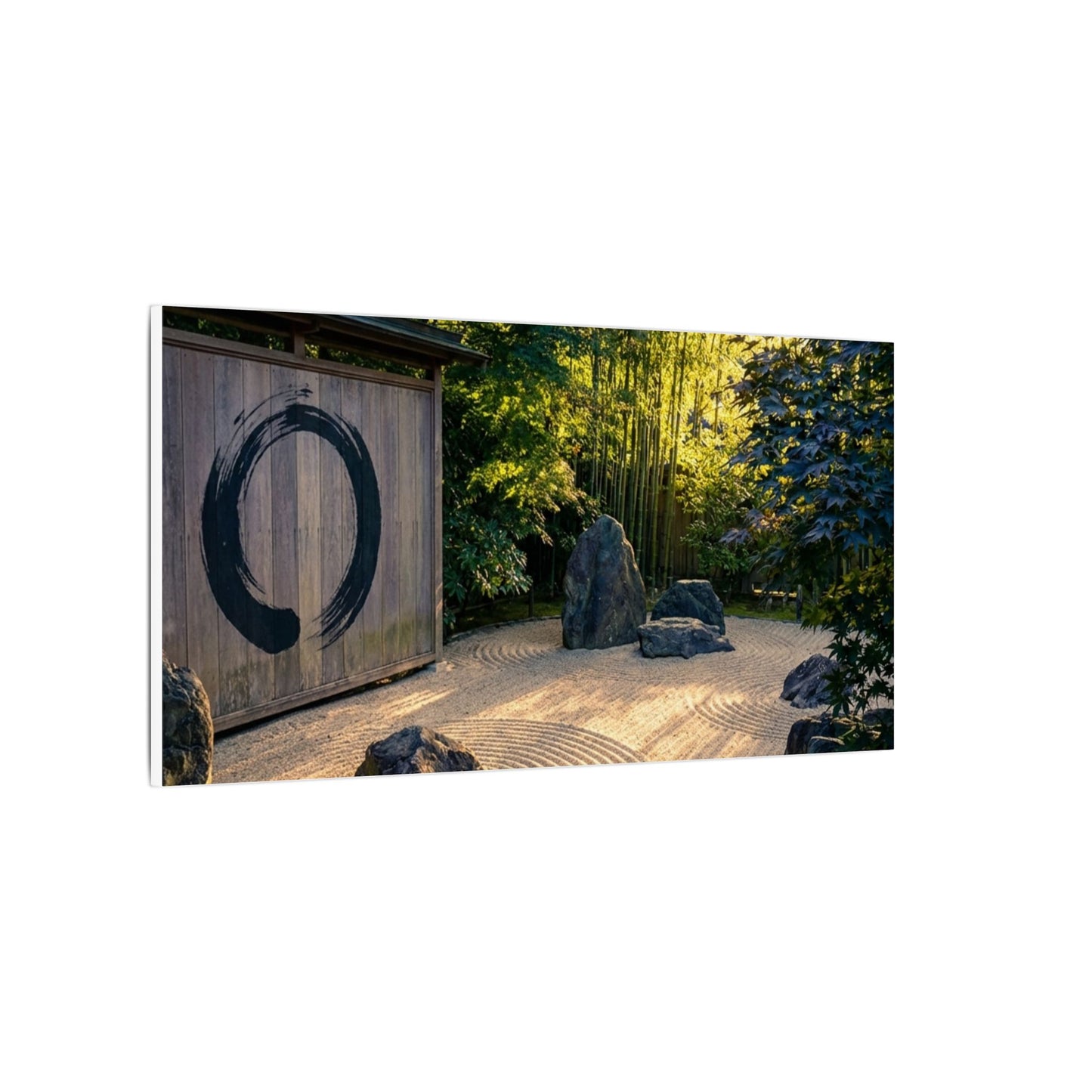 Rock Garden Enso Canvas Art | Tranquil Zen Art