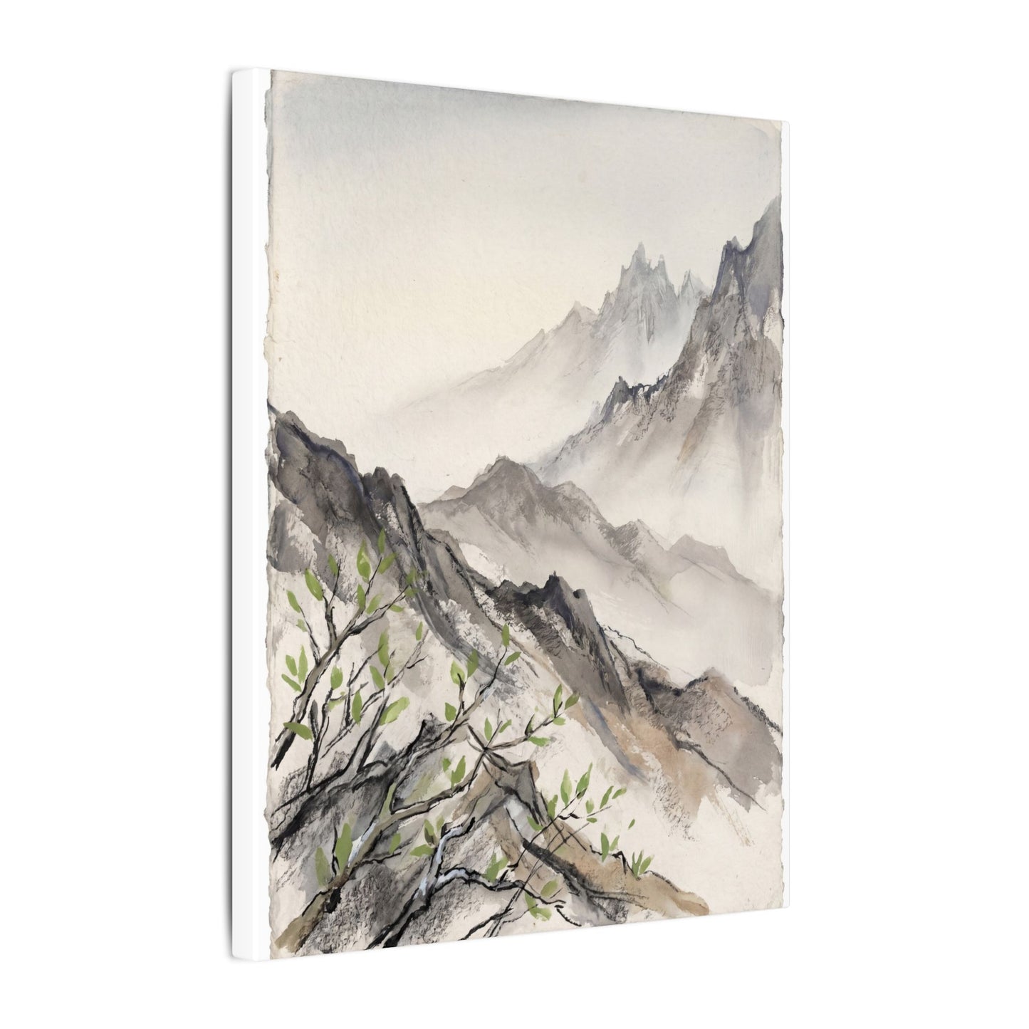 Spring Mountain Mist Texture Canvas Art | Warm Decor