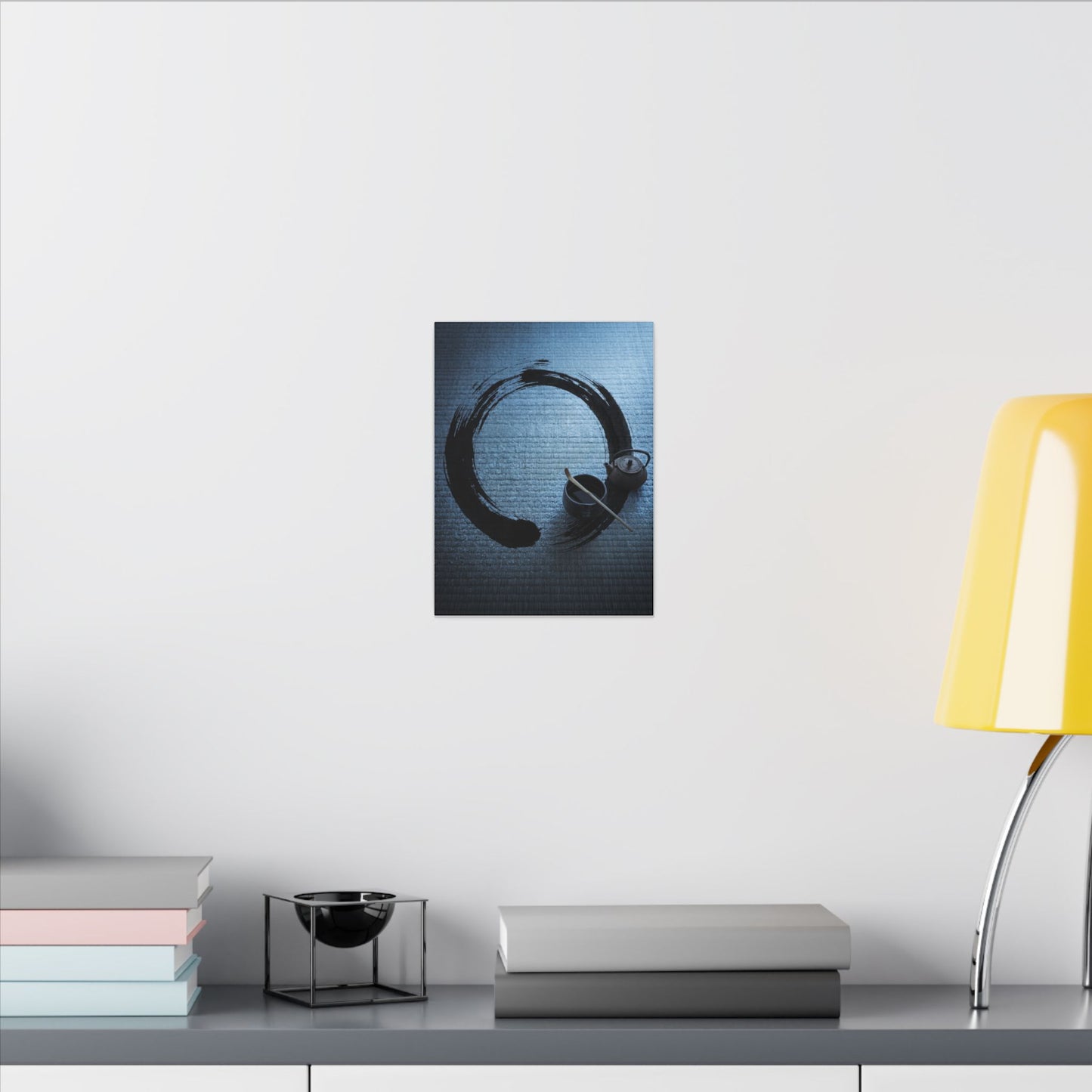 Winter Tea Ceremony Enso Canvas Art | Peaceful Decor