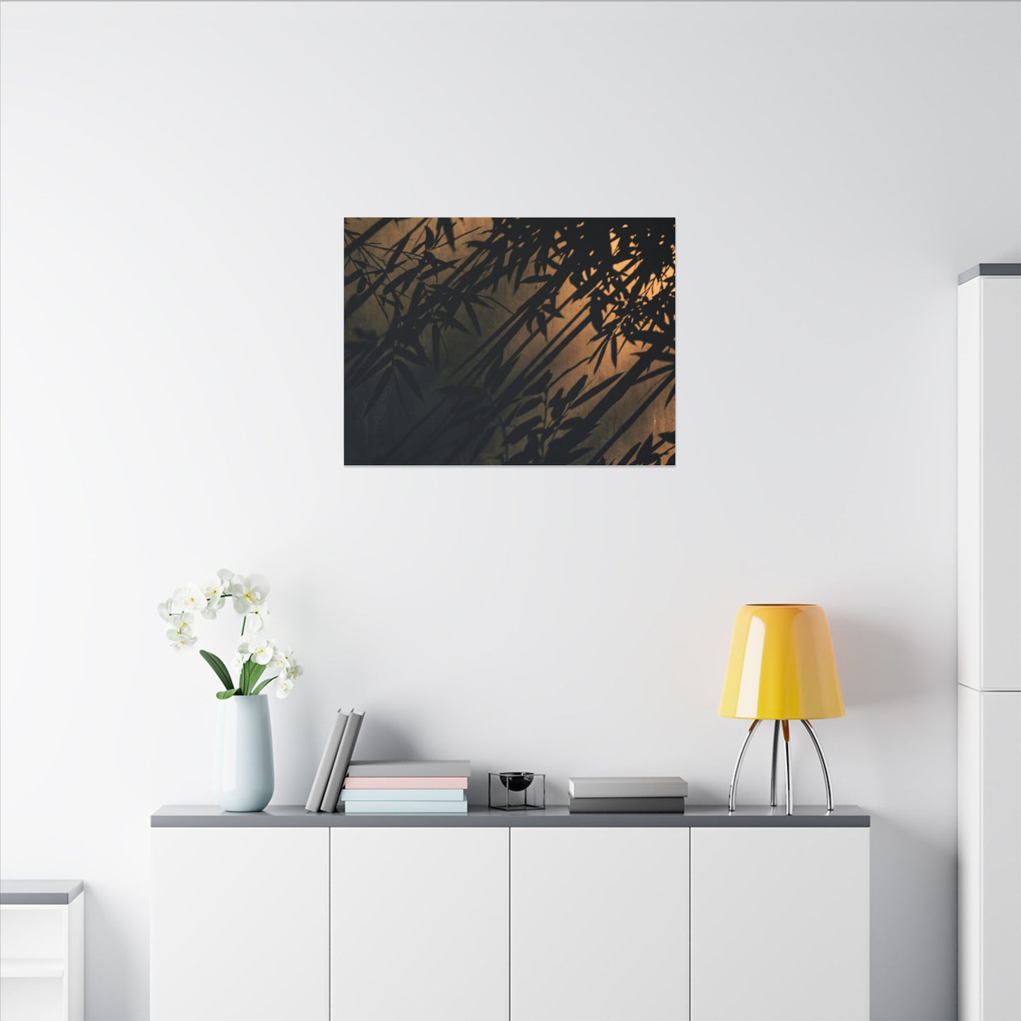 Sophisticated Shadow Play Canvas Art - Shadow Zen Dark Japandi