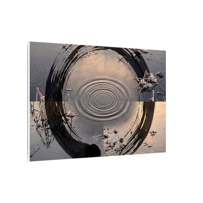 Winter Water Ripple Enso Canvas Art | Tranquil Decor