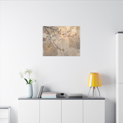 Summer Cherry Blossom Texture Canvas Art | Neutral Decor