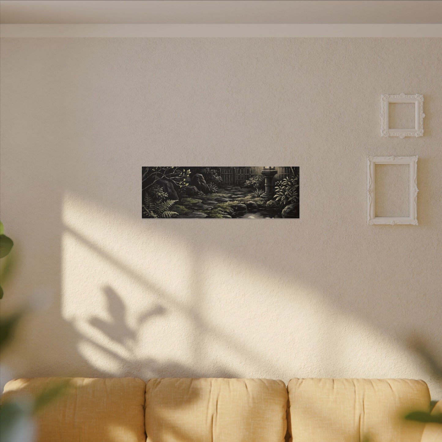 Kintsugi Moonlit Garden in Dappled | Gold Repair Canvas Art