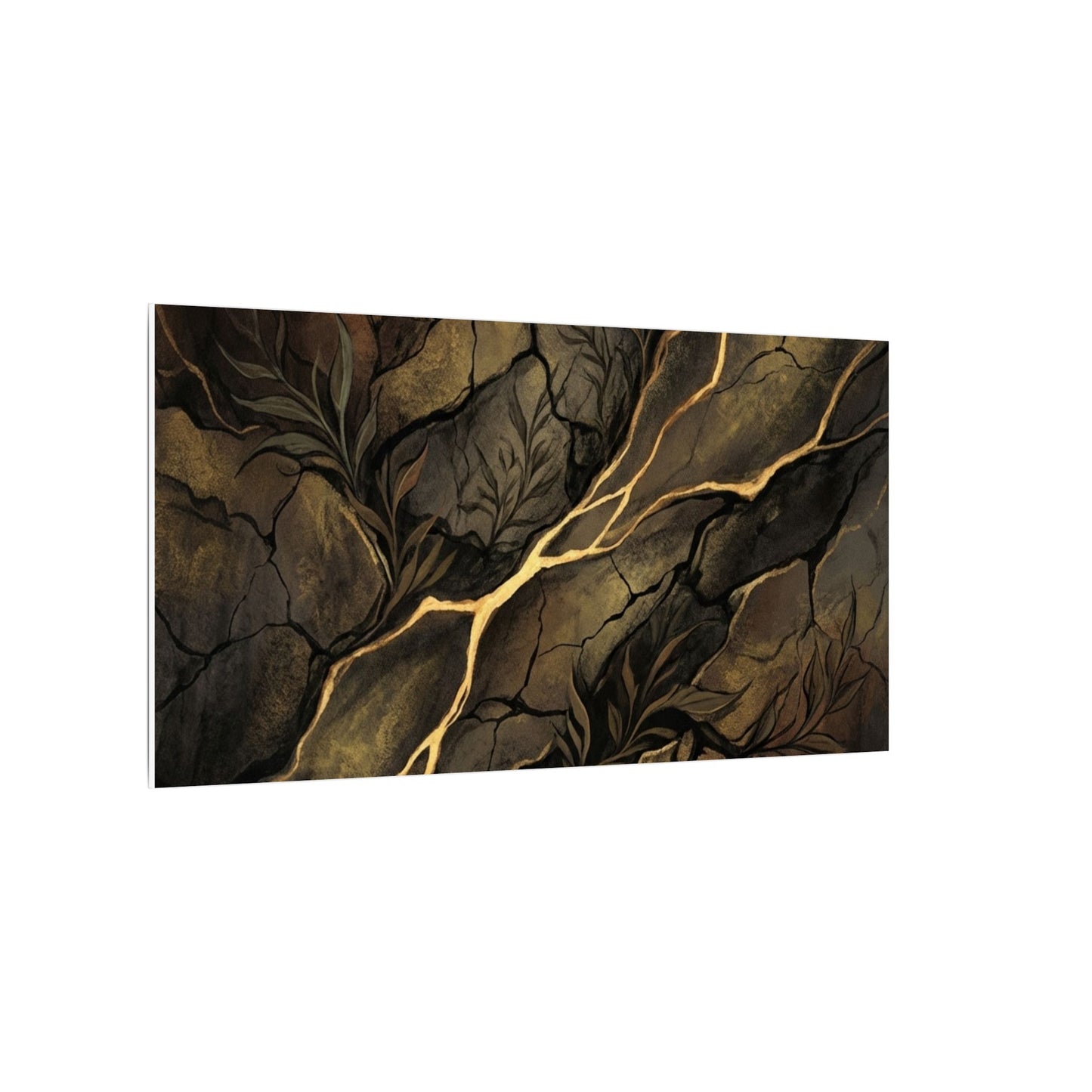 Cracked Earth Charcoal Ink Canvas Art | Bold Dark Japandi Art