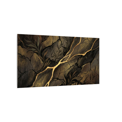 Cracked Earth Charcoal Ink Canvas Art | Bold Dark Japandi Art