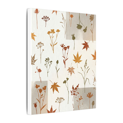 Autumn Dried Flowers Japanese Pattern Canvas Art | Elegant Decor