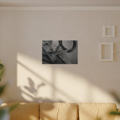 Winter Paper Fold Enso Canvas Art | Serene Decor