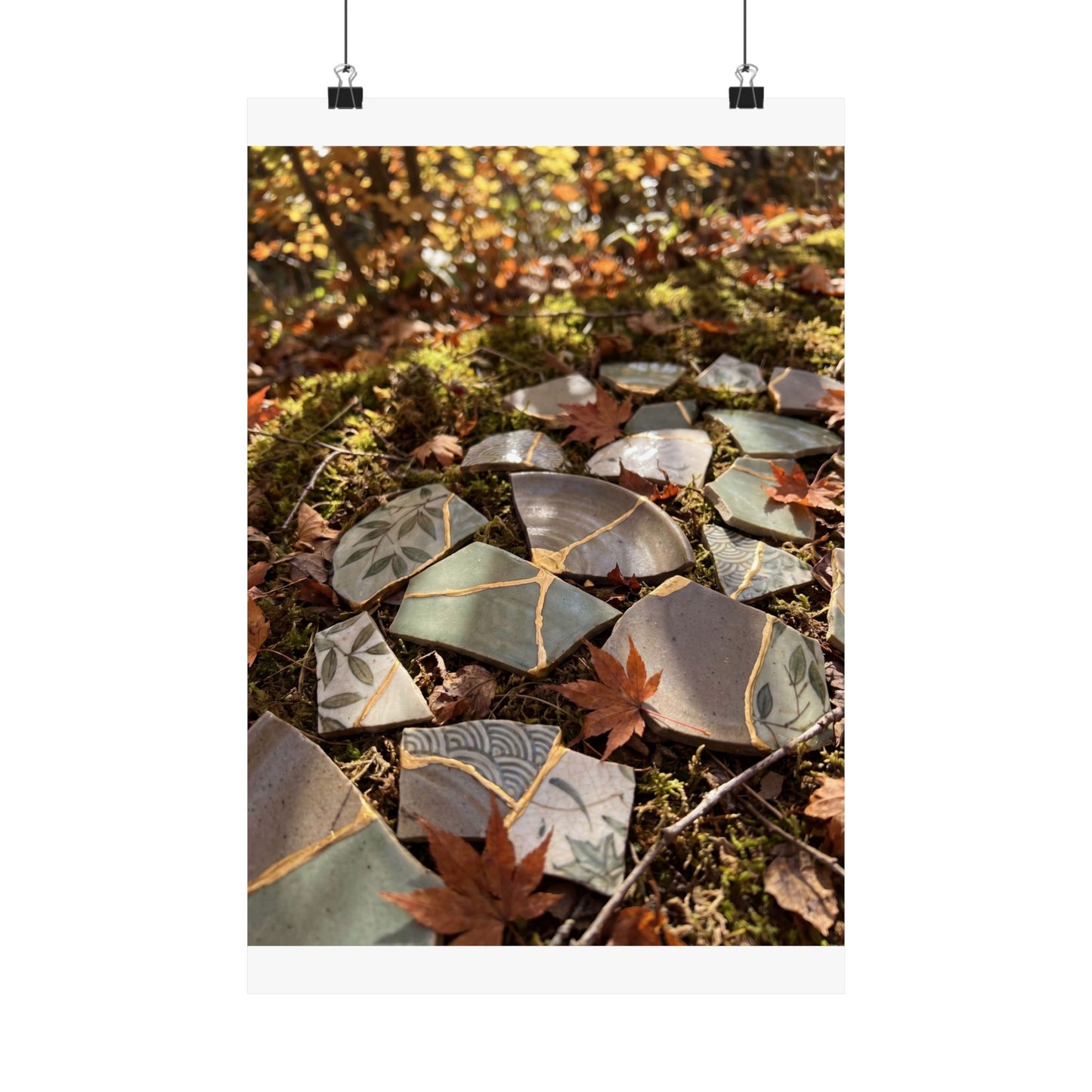Japandi Broken Pottery in Dappled | Japanese Pattern Wall Art Print
