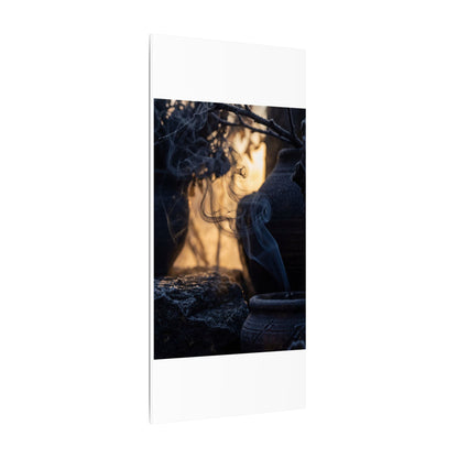Incense Smoke Canvas Art | Winter Dark Japandi Shadow Zen Art