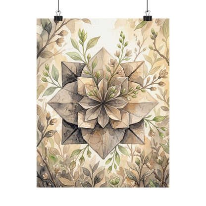 Golden Hour Paper Fold Wall Art Print - Japandi Mono No Aware Art Print