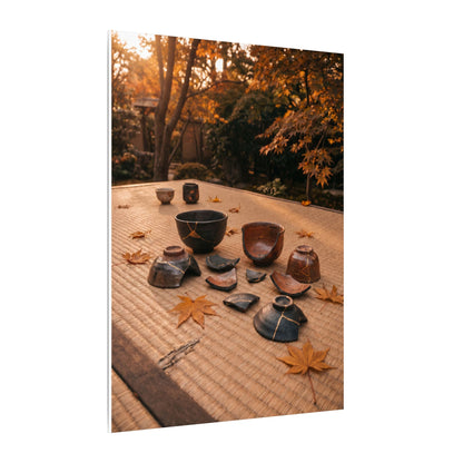 Golden Hour Tea Ceremony Canvas Art - Kintsugi Shibui