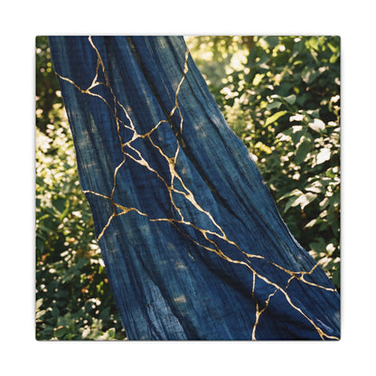 Resilient Silk Drape Canvas Art - Gold Repair Kintsugi