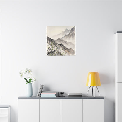 Spring Mountain Mist Texture Canvas Art | Warm Decor