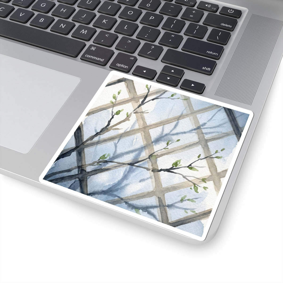 Shoji Screen Watercolor Sticker | Neutral Japandi Art