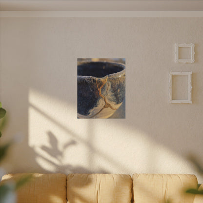 Winter Ceramic Bowl Gold Vein Canvas Art | Healing Decor