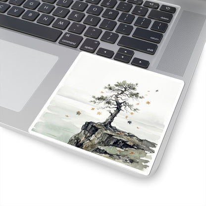 Pine Tree Sticker | Autumn Japandi Watercolor Art