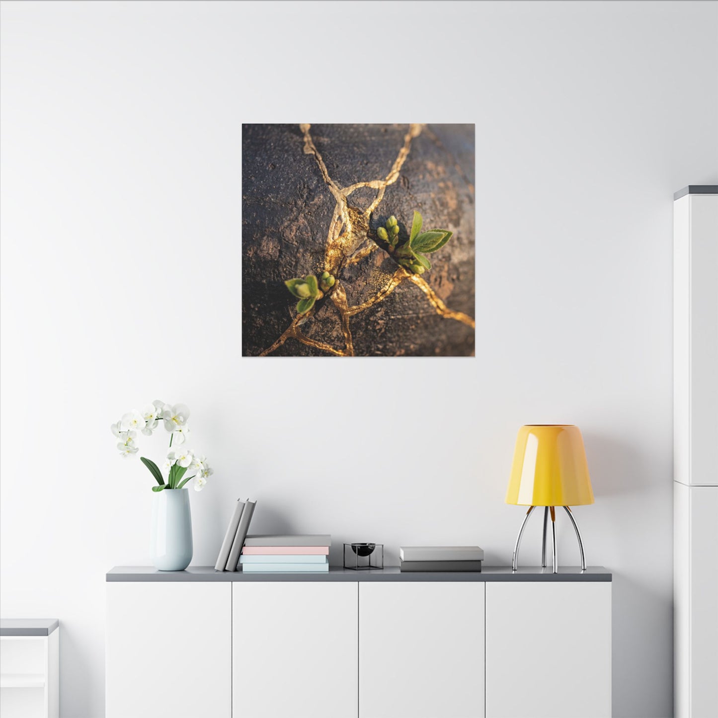 Rust Patina Gold Repair Canvas Art | Resilient Kintsugi Art