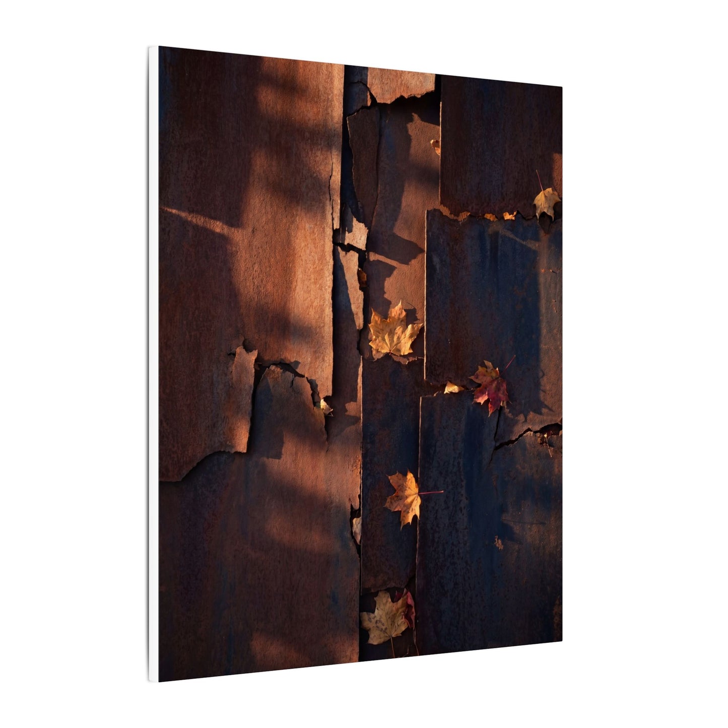 Seijaku Rust Patina Canvas Art - Dark Japandi Shadow Zen