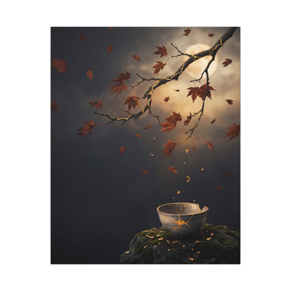 Moonlit Garden Gold Repair Canvas Art | Beautiful Kintsugi Art