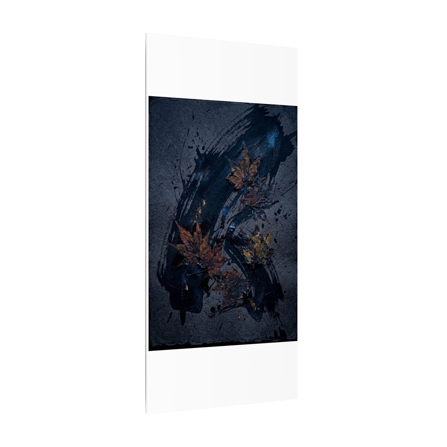 Sophisticated Ink Brushstroke Canvas Art - Dark Texture Dark Japandi