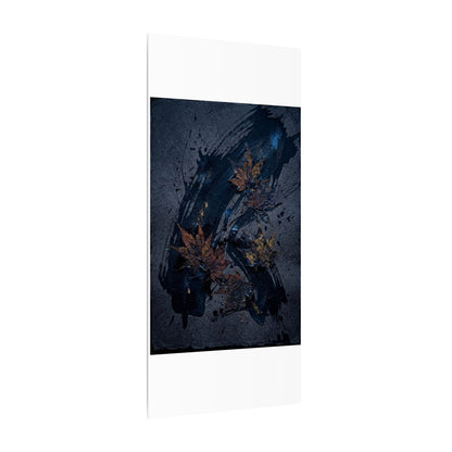 Sophisticated Ink Brushstroke Canvas Art - Dark Texture Dark Japandi