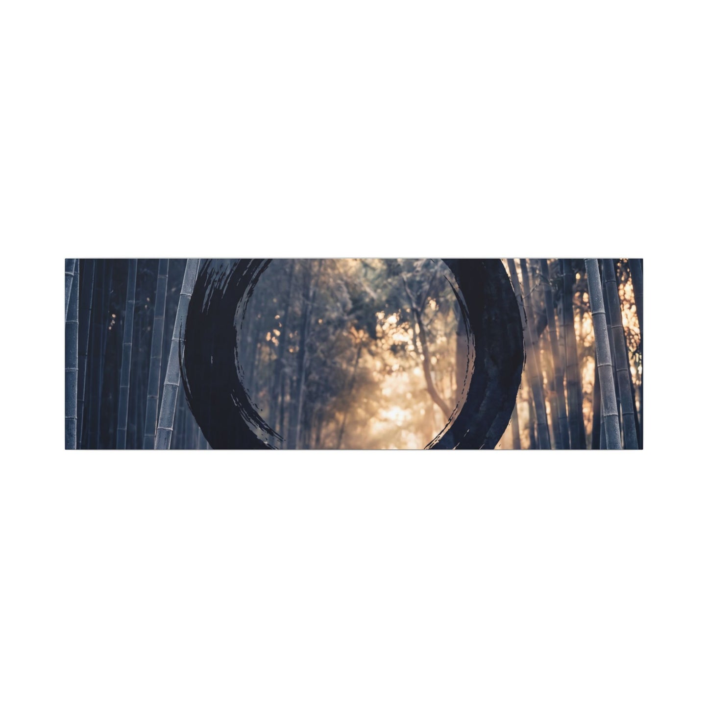 Bamboo Grove Canvas Art | Winter Zen Enso Art