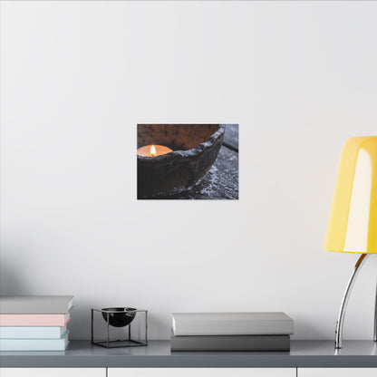 Atmospheric Ceramic Bowl Canvas Art - Moody Minimal Dark Japandi