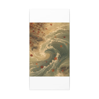 Japandi Ocean Wave in Candlelight | Japanese Pattern Canvas Art