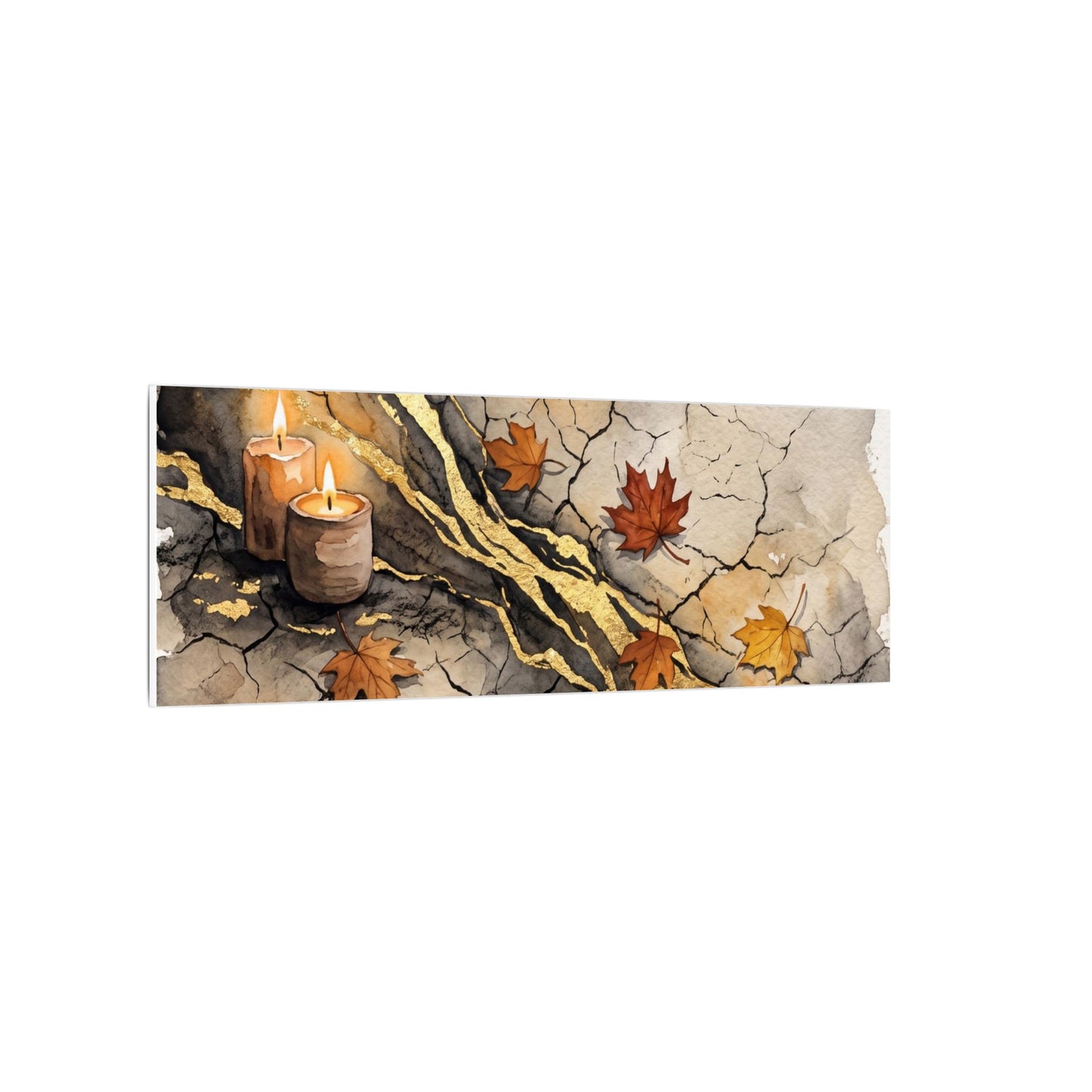 Cracked Earth Autumn Canvas Art | Japandi Warm Design