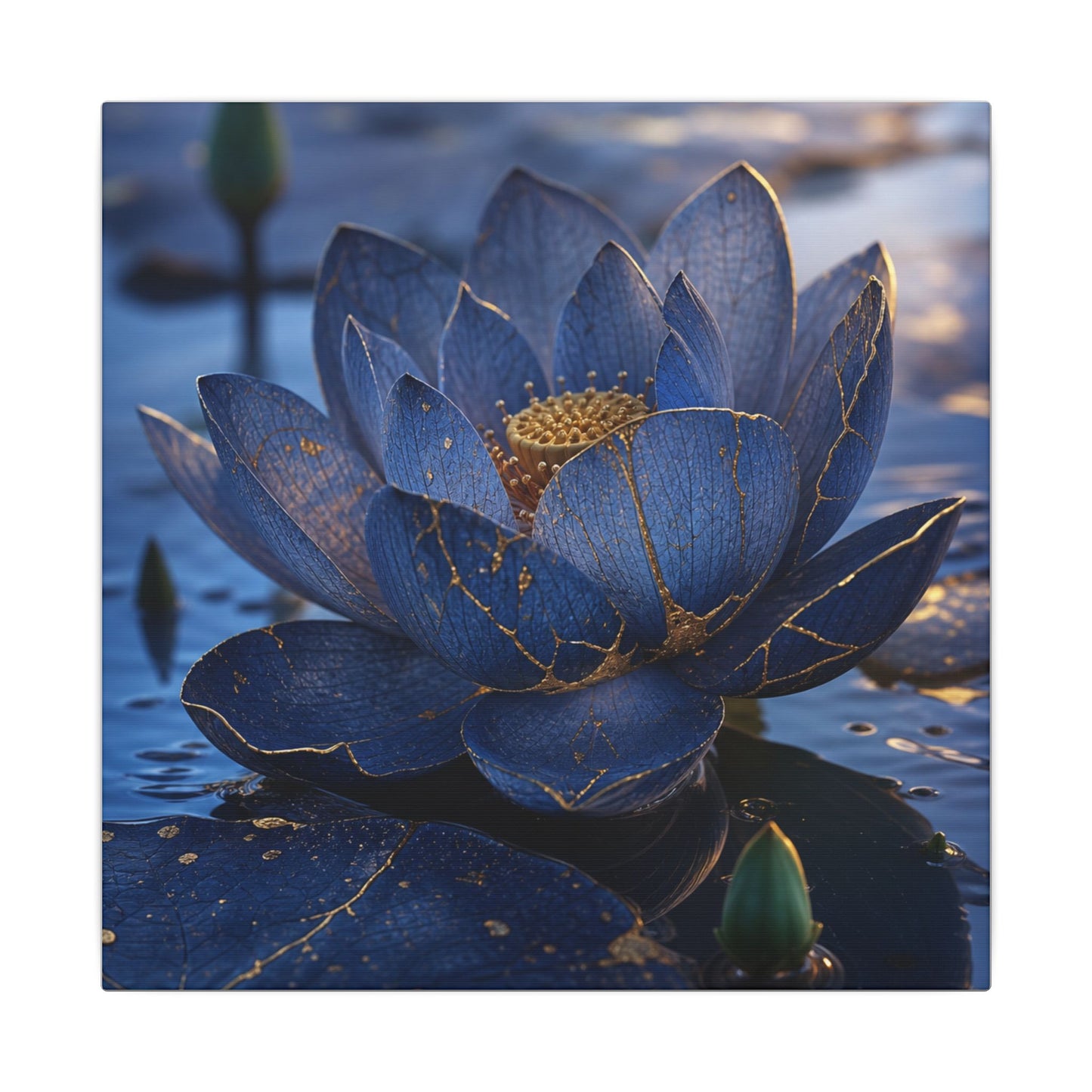 Kintsugi Lotus Flower in Dawn | Broken Beauty Canvas Art