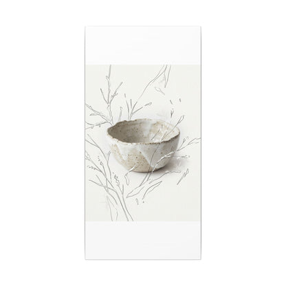 Neutral Ceramic Bowl Canvas Art - Minimal Line Japandi