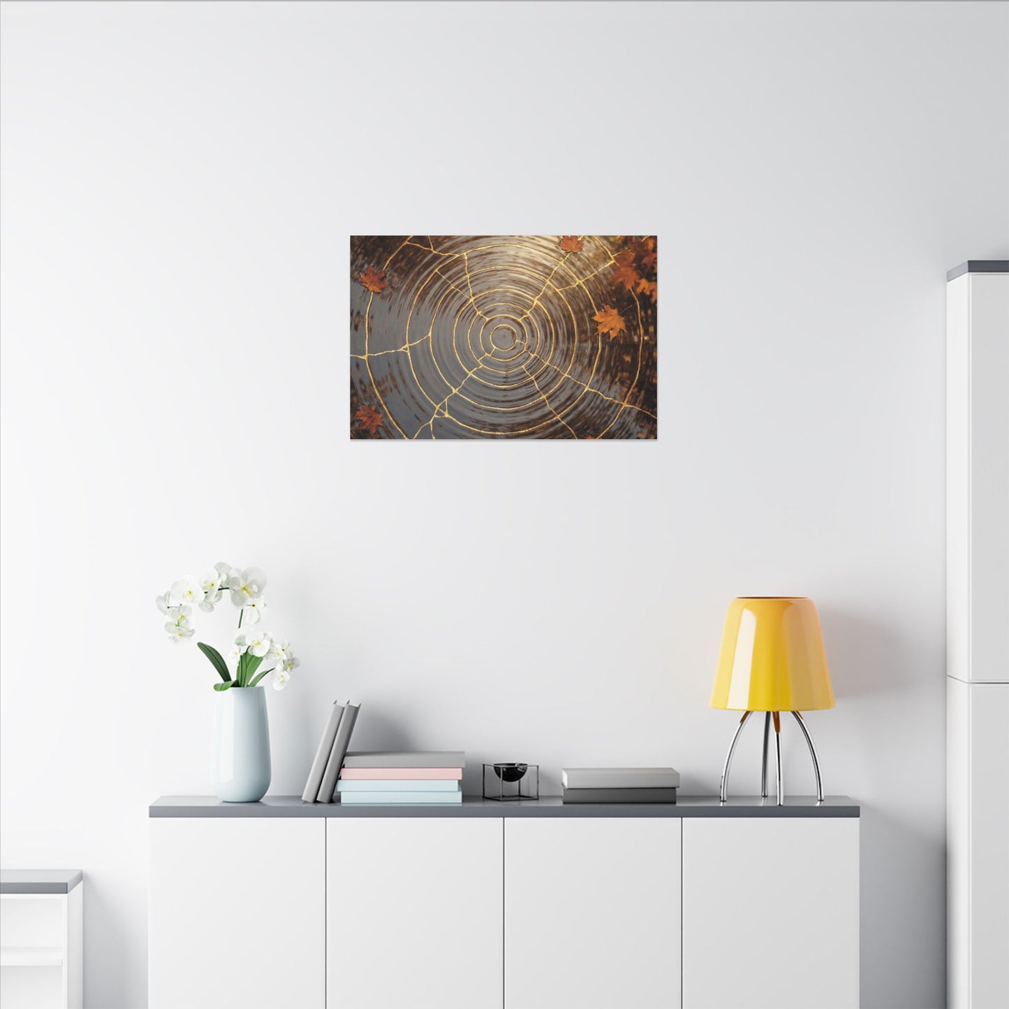 Artful Water Ripple Canvas Art - Gold Vein Kintsugi