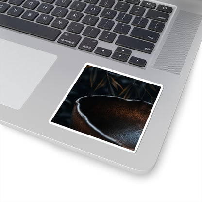 Ceramic Bowl Shadow Zen Sticker | Moody Dark Japandi Art