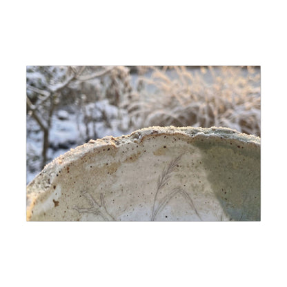 Ceramic Bowl Canvas Art | Winter Japandi Minimal Line Art