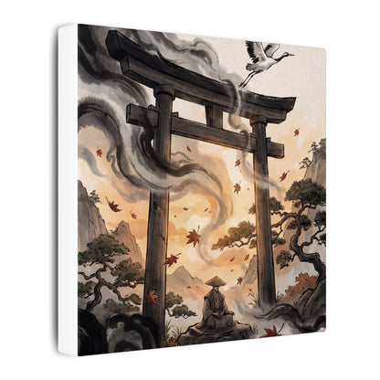 Torii Gate Ukiyo E Inspired Canvas Art | Serene Zen Art