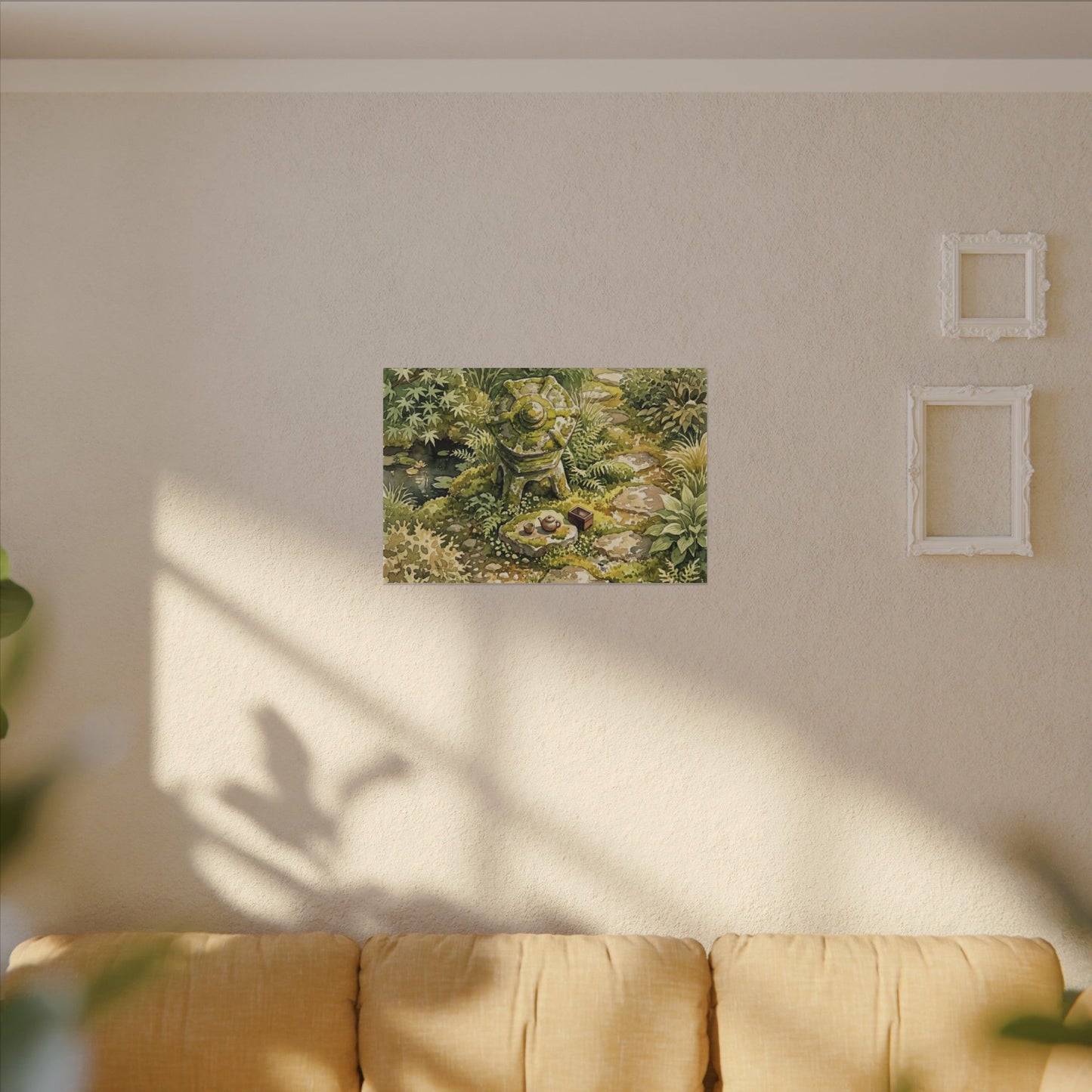 Datsuzoku Stone Lantern Canvas Art - Japandi Watercolor