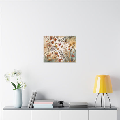 Dried Flowers Canvas Art | Autumn Japandi Watercolor Art