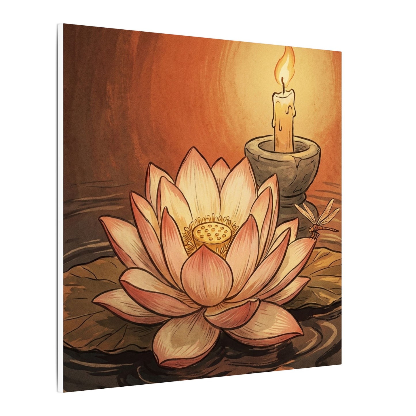 Lotus Flower Summer Canvas Art | Zen Contemplative Design
