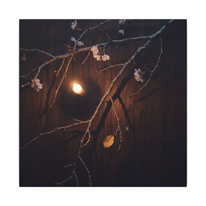 Datsuzoku Cherry Blossom Canvas Art - Dark Japandi Moody Minimal