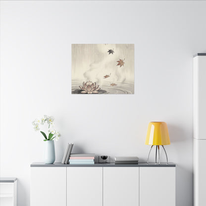 Lotus Flower Canvas Art | Autumn Zen Ukiyo E Inspired Art
