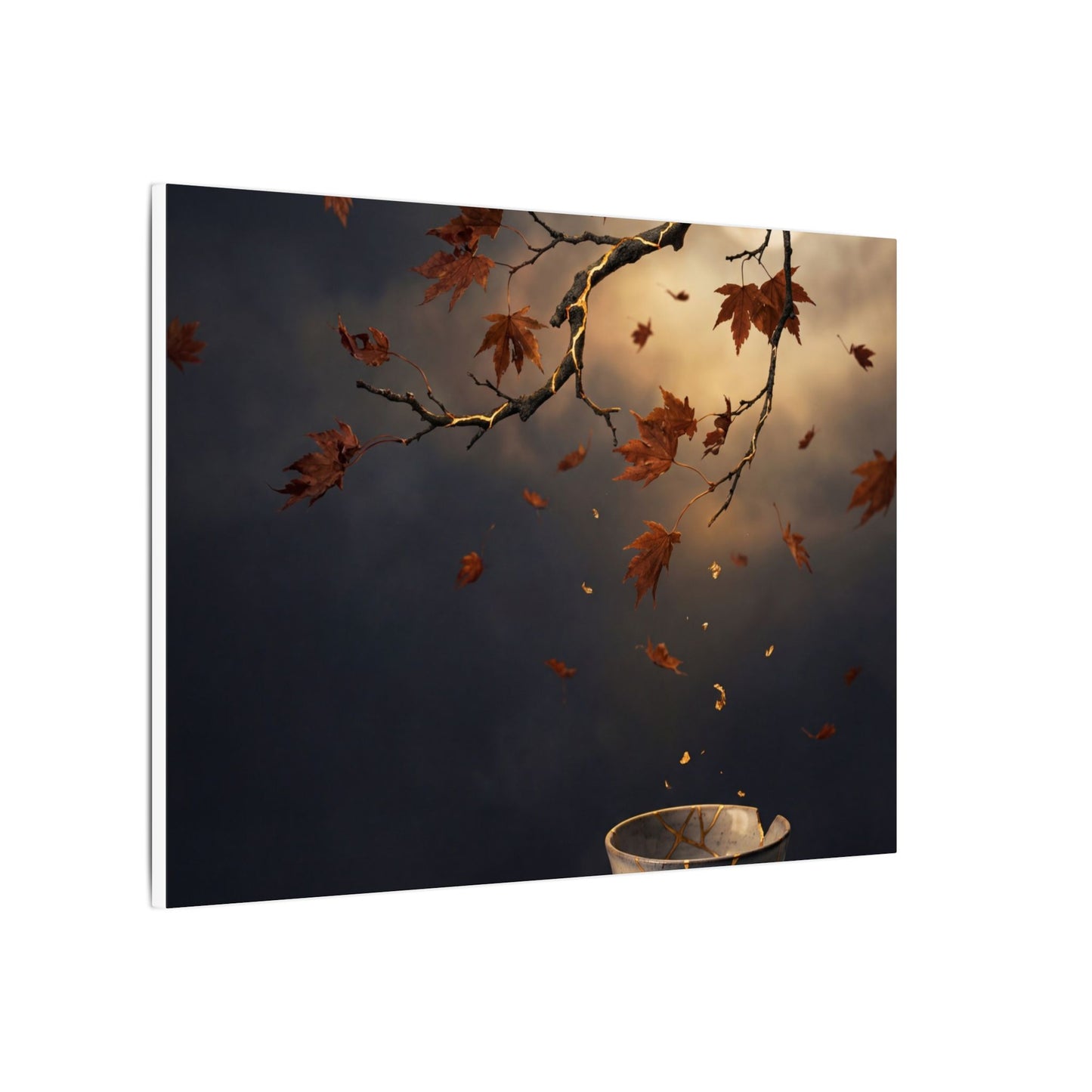 Moonlit Garden Gold Repair Canvas Art | Beautiful Kintsugi Art